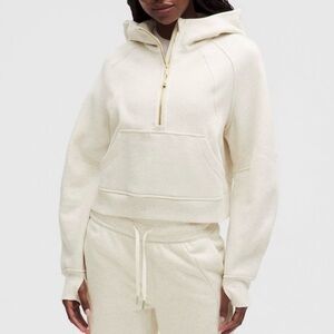 NWT Lululemon Scuba Oversized Half Zip Hoodie - Size XS/S, Heathered Bone